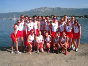 The Jagiellonian Rowing Club boys and girls at a regatta in Split, Croatia